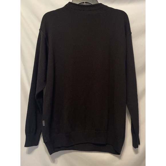 Vintage Claudio M Sweater Mens Medium Black Pullover Cable Knit 50% Wool - Picture 4 of 9